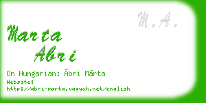 marta abri business card